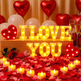Peledic I Love You light-up letters create a romantic centerpiece for weddings or anniversaries