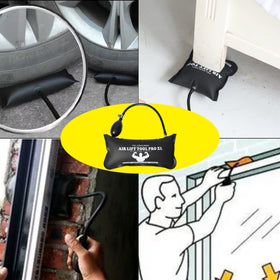 Pelesaurea air wedge complete kit with two airbags and pry bars.