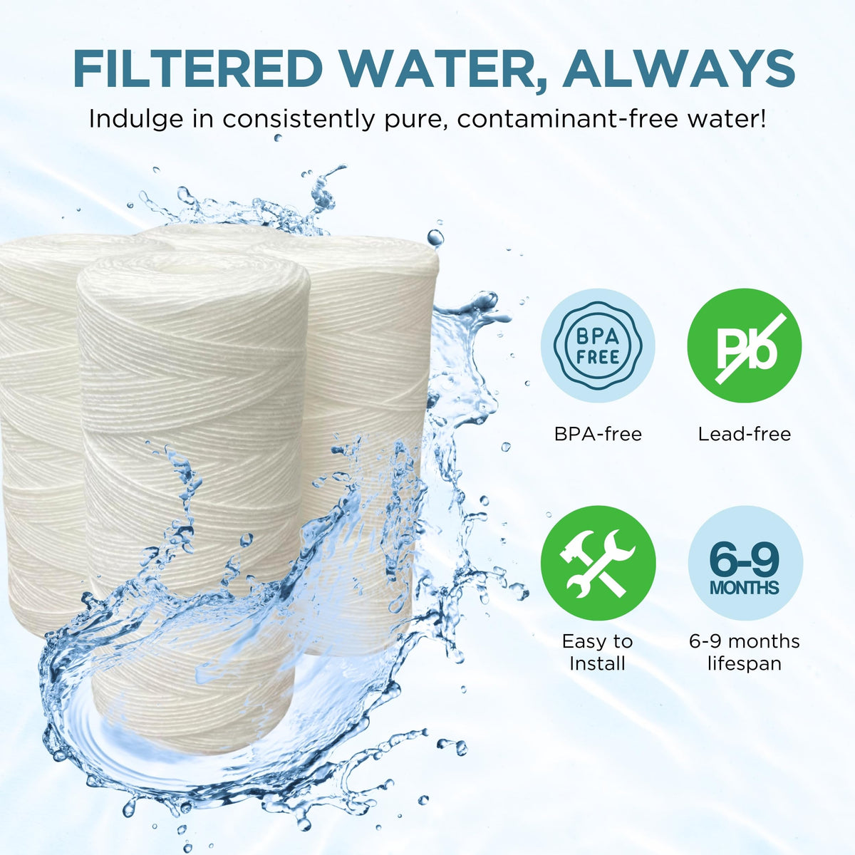 Pelican Water PC40 4-pack in-use at home water line helps protect appliances