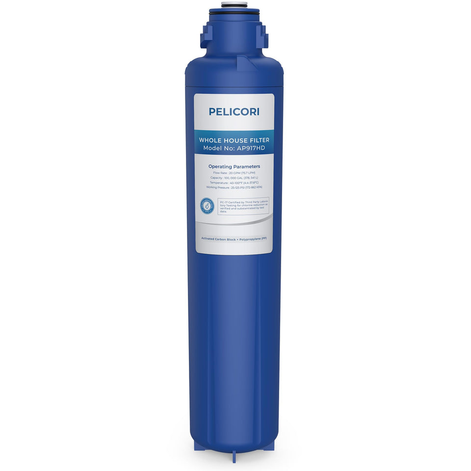 PeliCori AP917HD front view of the compact whole-house filter showing its design