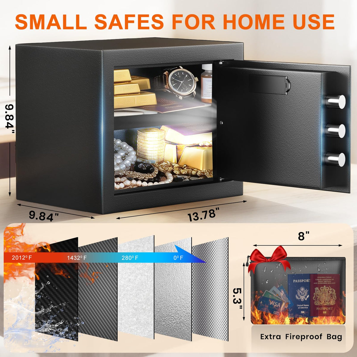 Free fireproof and waterproof bag provides extra protection for documents