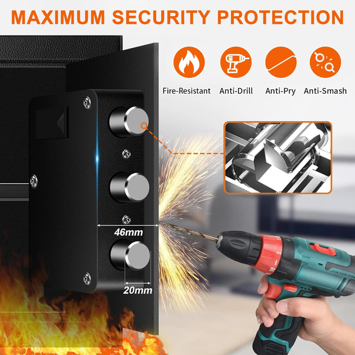 Removable shelf inside the Pelinix safe for customized storage