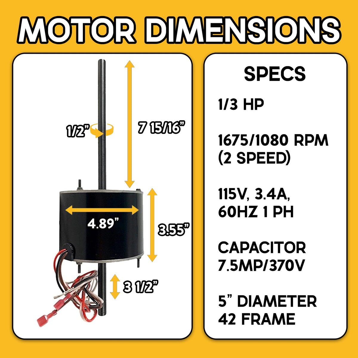 Pellethead dual-speed 1/3 HP motor demonstrates flexible cooling options.