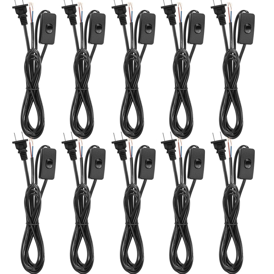 Pelopy lamp cord with molded plug enables quick, secure lamp wiring.