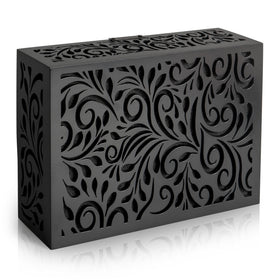 PELSSEL black doorbell cover box front view protects from elements while keeping access.