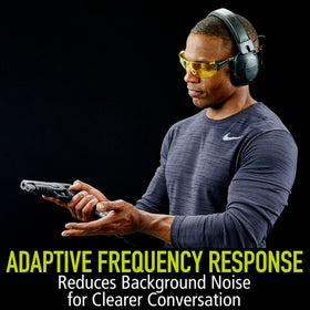 Peltor Sport Tactical 100 variable suppression time reduces indoor echoes.