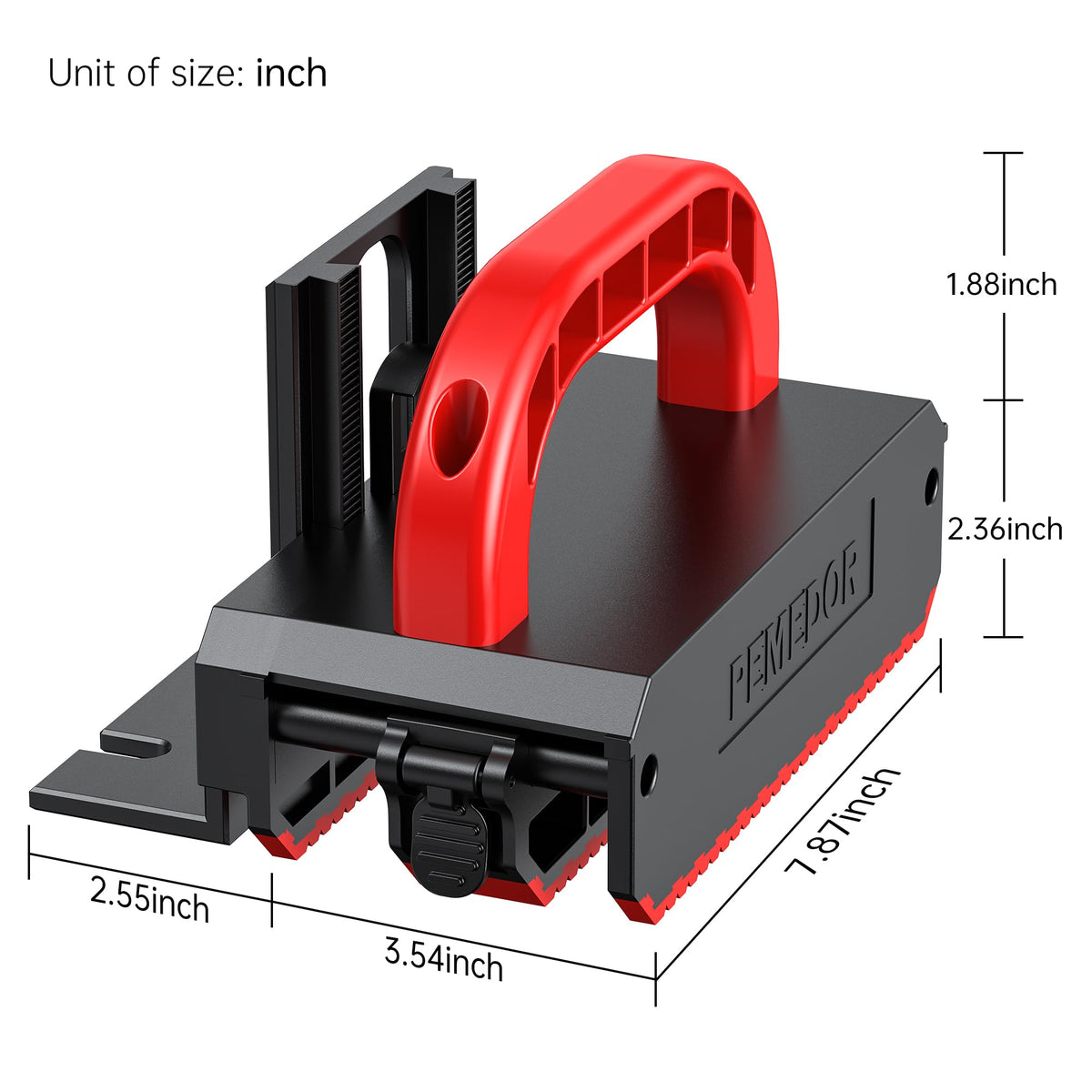 PEMEDOR push block on router table enhances precise, stable guidance.