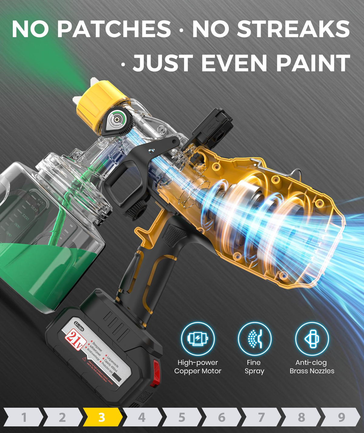 PEMMKORE 1400ml tank on HVLP sprayer for fewer refills on large projects