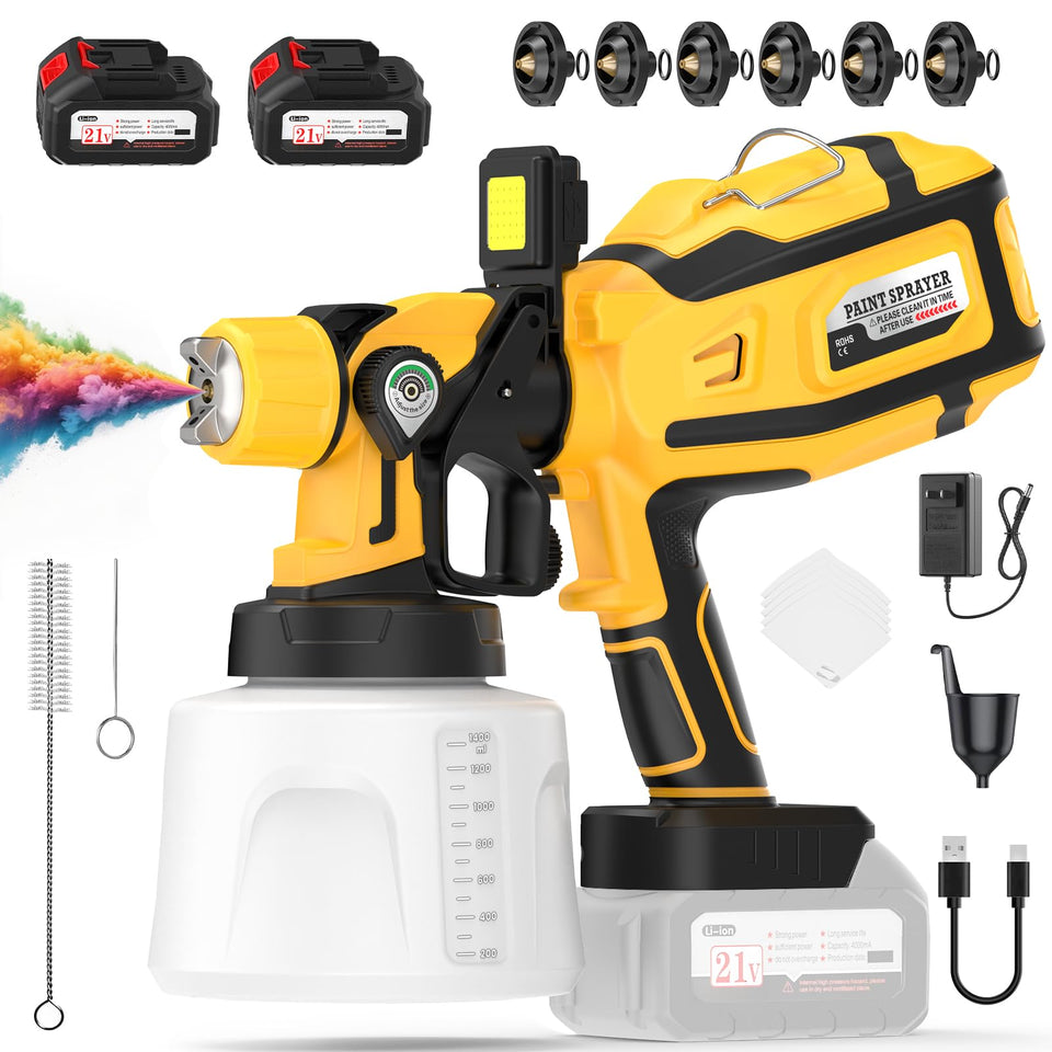 PEMMKORE Paint Sprayer showing cordless design for unrestricted movement in painting tasks