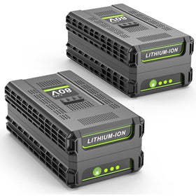 PengJBatter 2-pack 80V 3500mAh battery for Greenworks GBA80400 shows extended runtime