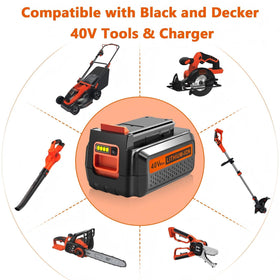 PENGJBATTER 40V battery installed in a tool for quick, tool-ready swaps.