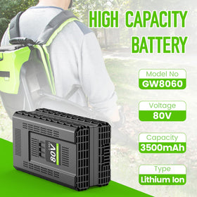 PENGJBATTER 80V battery side profile for reliable Greenworks power.