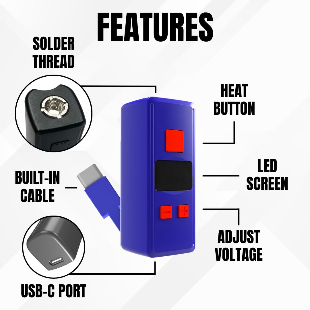 Penjamin built-in USB-C cable enables convenient charging from any USB source.