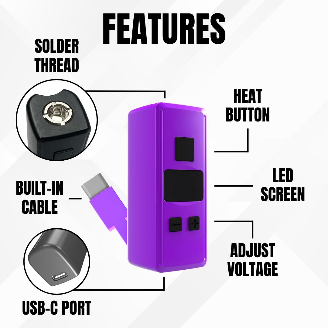 Penjamin LED display shows voltage and battery level in real time