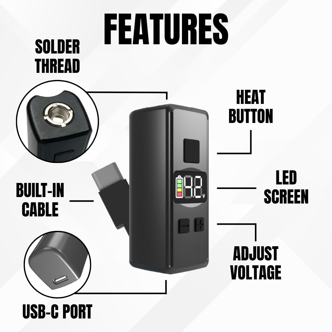 Penjamin USB-C battery cable built in for direct charging anywhere.
