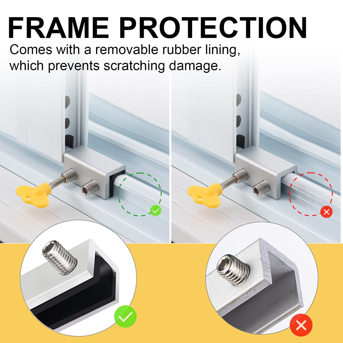Penmama sliding window lock installation showing screw-in design for robust security.