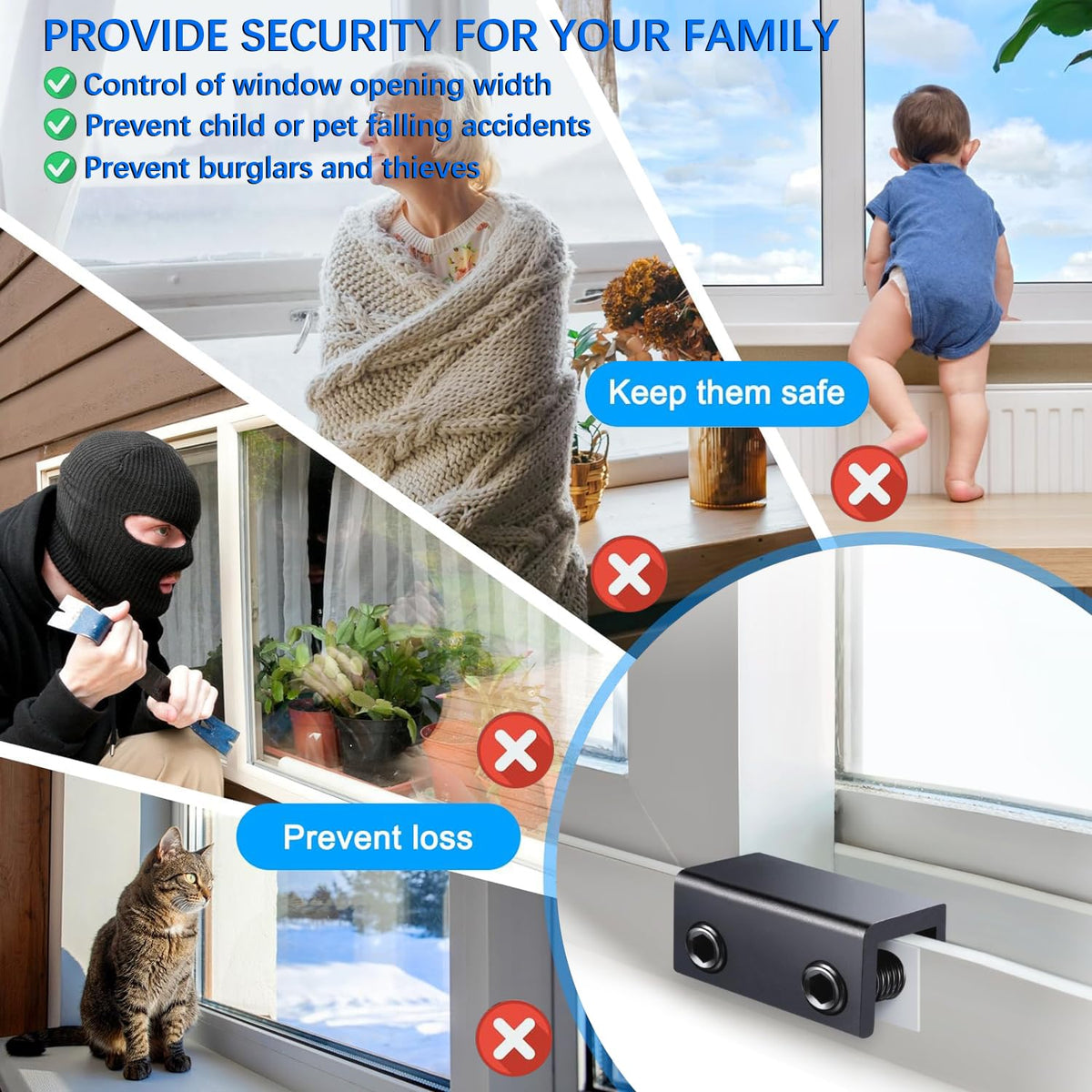 Penmama locks in use on a slider window illustrate practical daily protection.