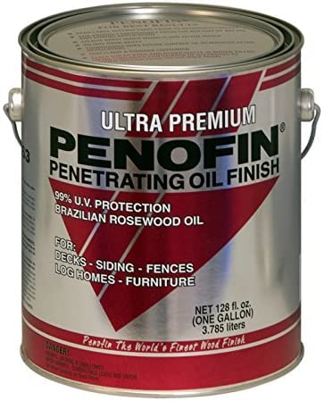 Penofin Red Label Clear gallon bottle for enhancing natural wood grain with oil-based protection