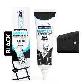 PentaUSA tile grout repair kit black tube front showing ready-to-use premixed formula for DIY touch-ups