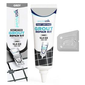 PENTAUSA tile grout repair tube with premixed formula for durable bathroom grout repair.