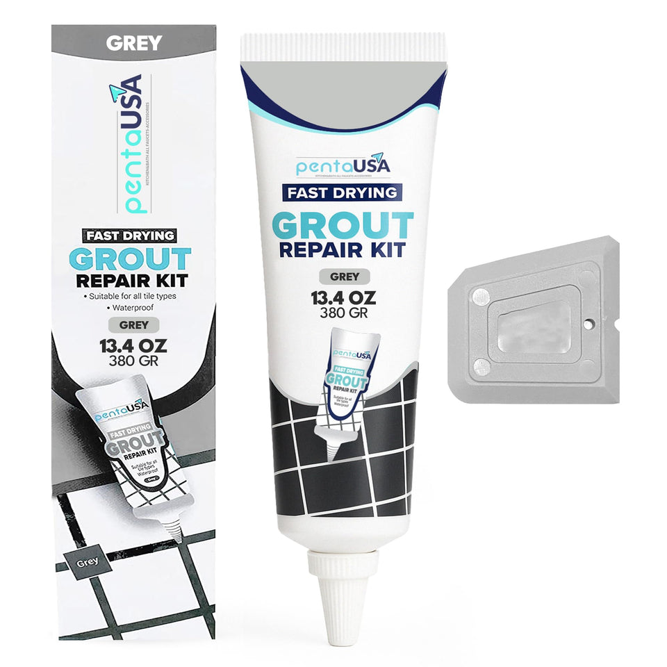 PENTAUSA tile grout repair tube with premixed formula for durable bathroom grout repair.