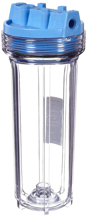 Pentek 158008 under-sink filter housing with a clear view for easy flow inspection.