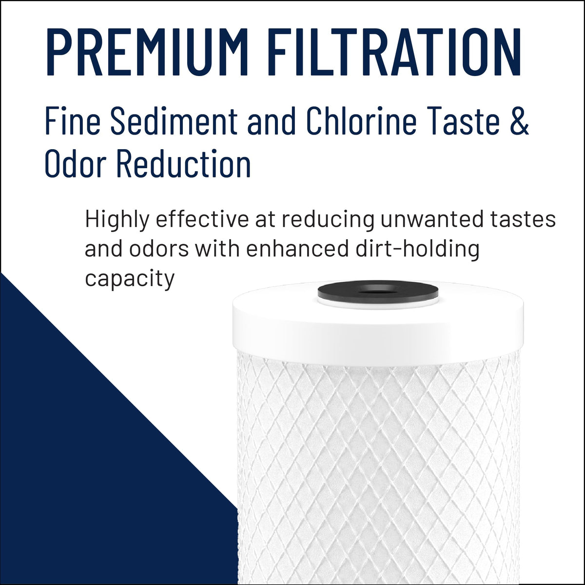 Chlorine taste and odor reduction potential shown by Pentek CBC-10 in home water.
