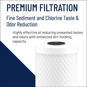 Chlorine taste and odor reduction potential shown by Pentek CBC-10 in home water.