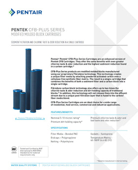 Pentek CFB-Plus10BB water flow test image showcasing sediment and chlorine reduction potential