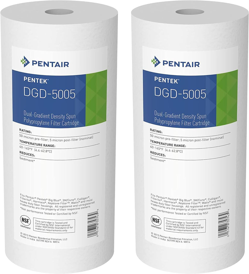 Pentek DGD-5005 Big Blue filter cartridge ready to protect appliances from sediment.