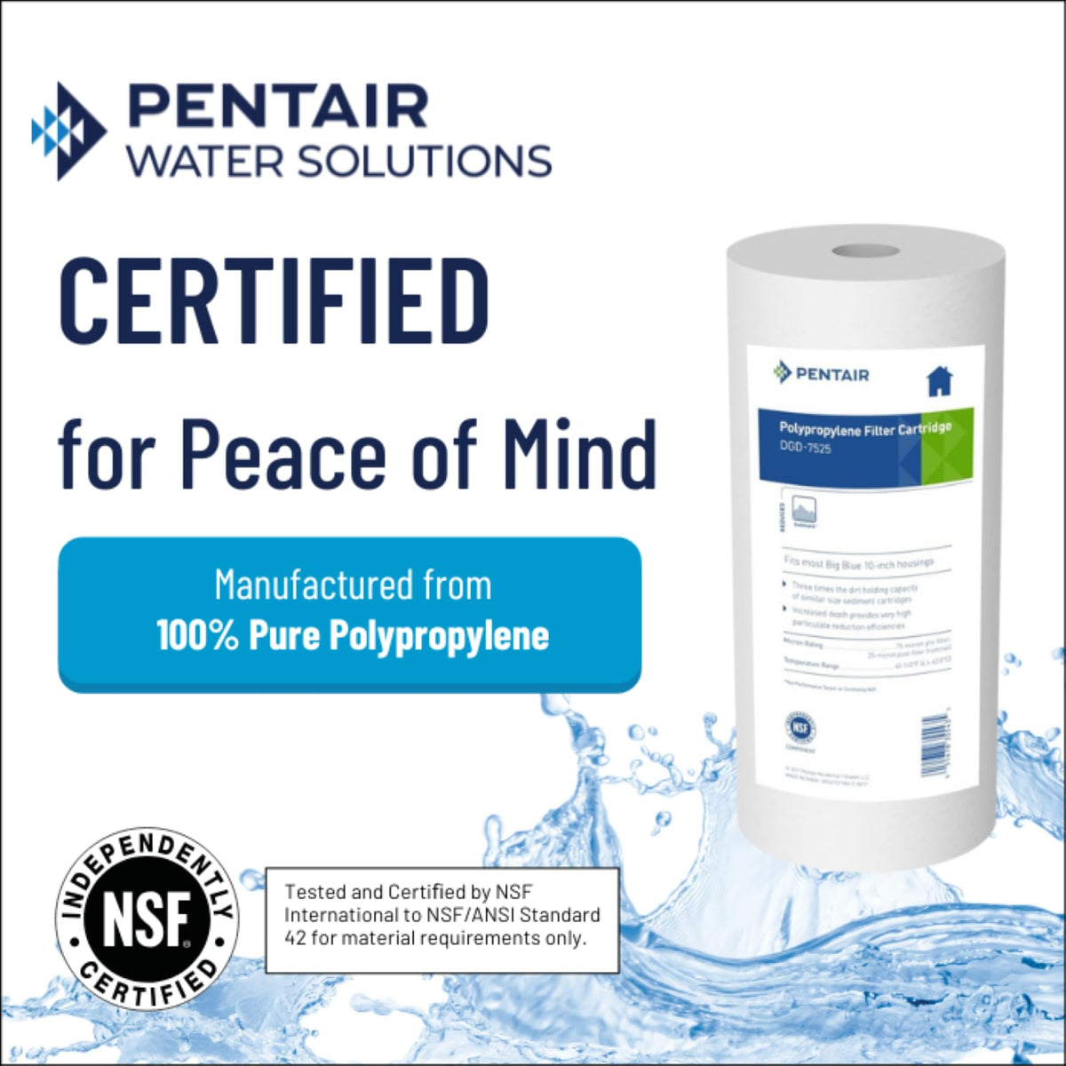 Pentek DGD-7525 Big Blue housing ready for whole-house filtration.
