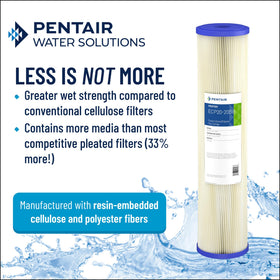 Pentek ECP5-BB pleated media detail shows higher dirt capacity
