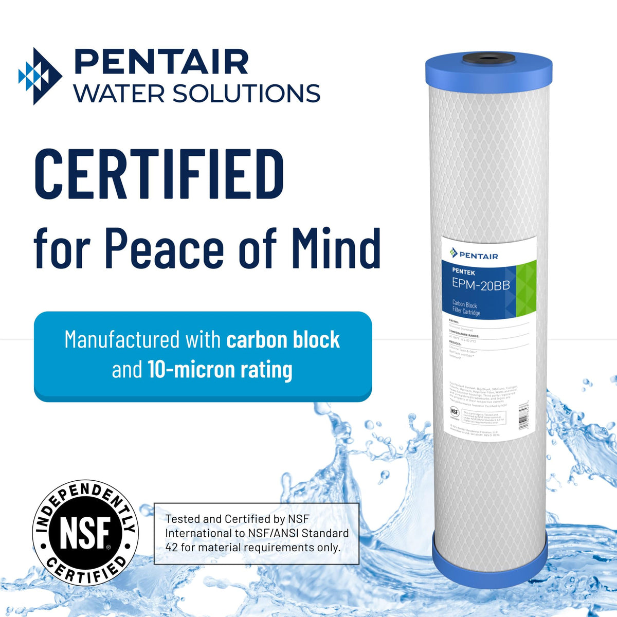 Pentek EPM-20BB in-housing installation demonstrates compatibility with 20-inch Big Blue housings