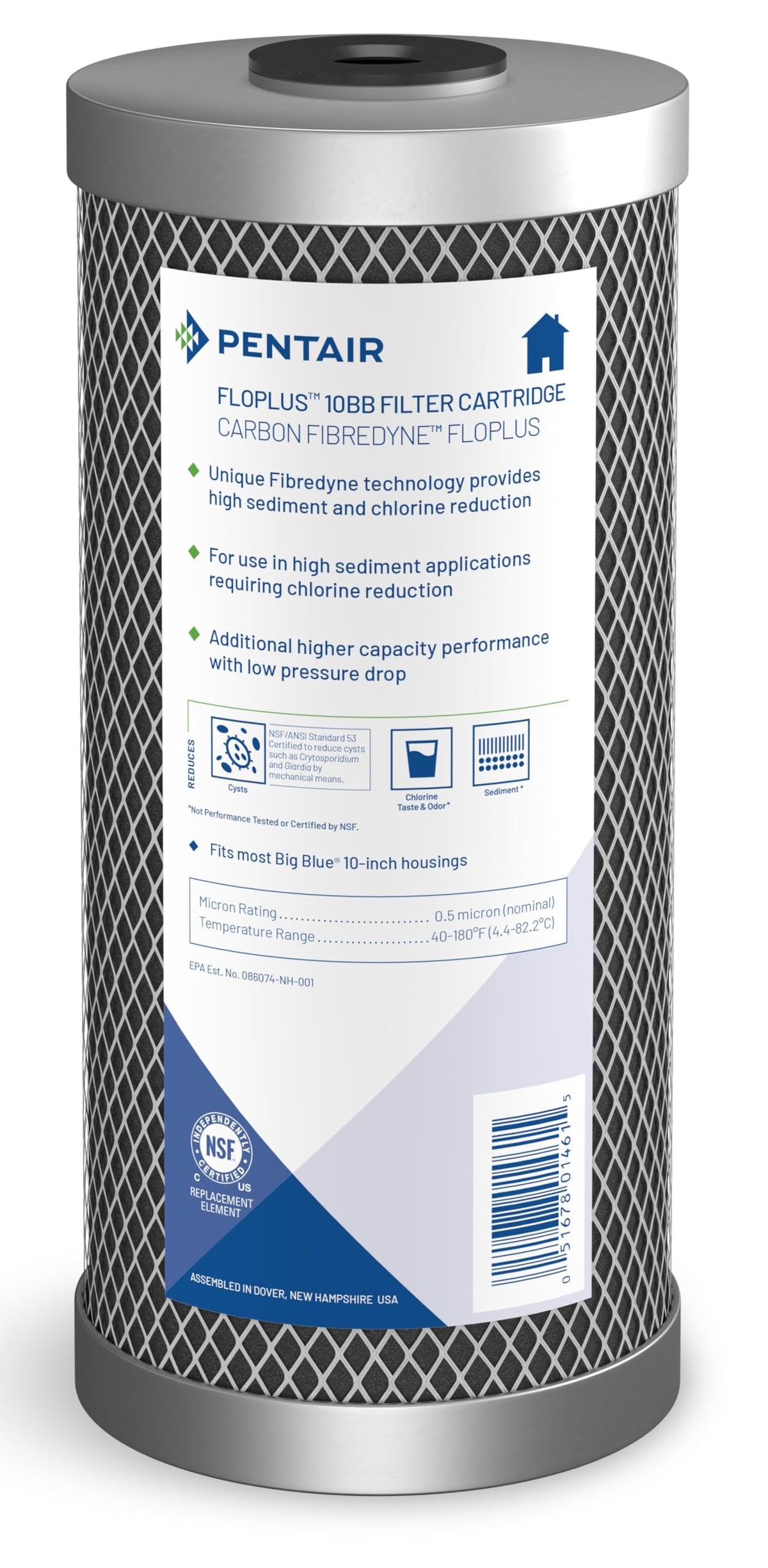 Pentek FloPlus 10BB exterior filter in a housing for cleaner water
