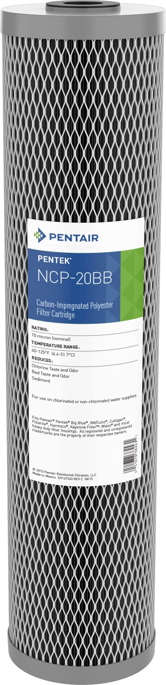 Pentek NCP-20BB Big Blue filter for whole-house use and chlorine odor reduction