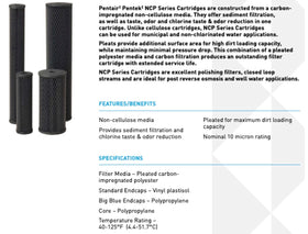 Carbon filtration component of NCP-20BB improves water taste and odor
