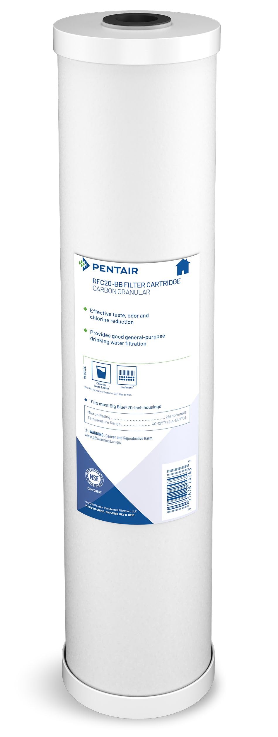 Pentek RFC-20BB Big Blue filter outer shell for durable whole-house filtration.