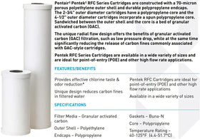 Pentek RFC-20BB GAC media reduces chlorine and improves taste.