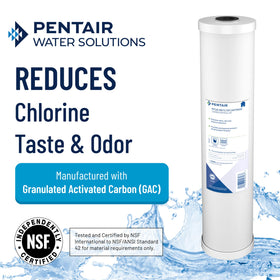 Pentek RFC-BB granular activated carbon bed captures odors and improves clarity