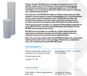 Pentek WP5BB97P string-wound filter media provides high dirt capacity and steady flow.