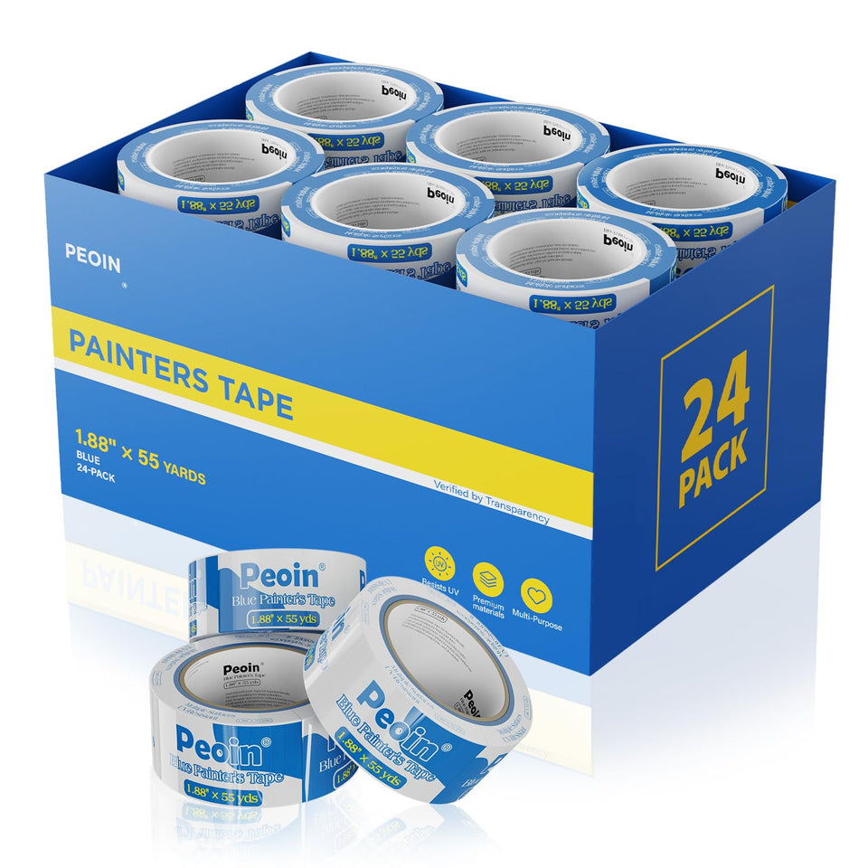 Peoin blue painter tape 1.88-inch wide roll for precise edge masking