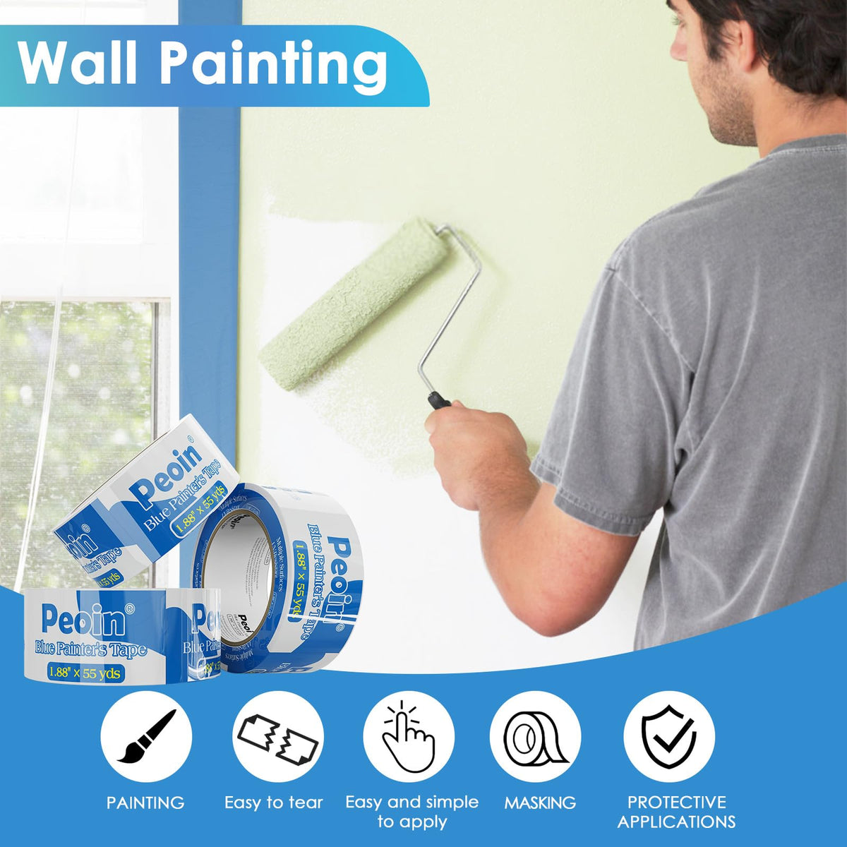 Peoin blue painter tape stands up to outdoor UV exposure