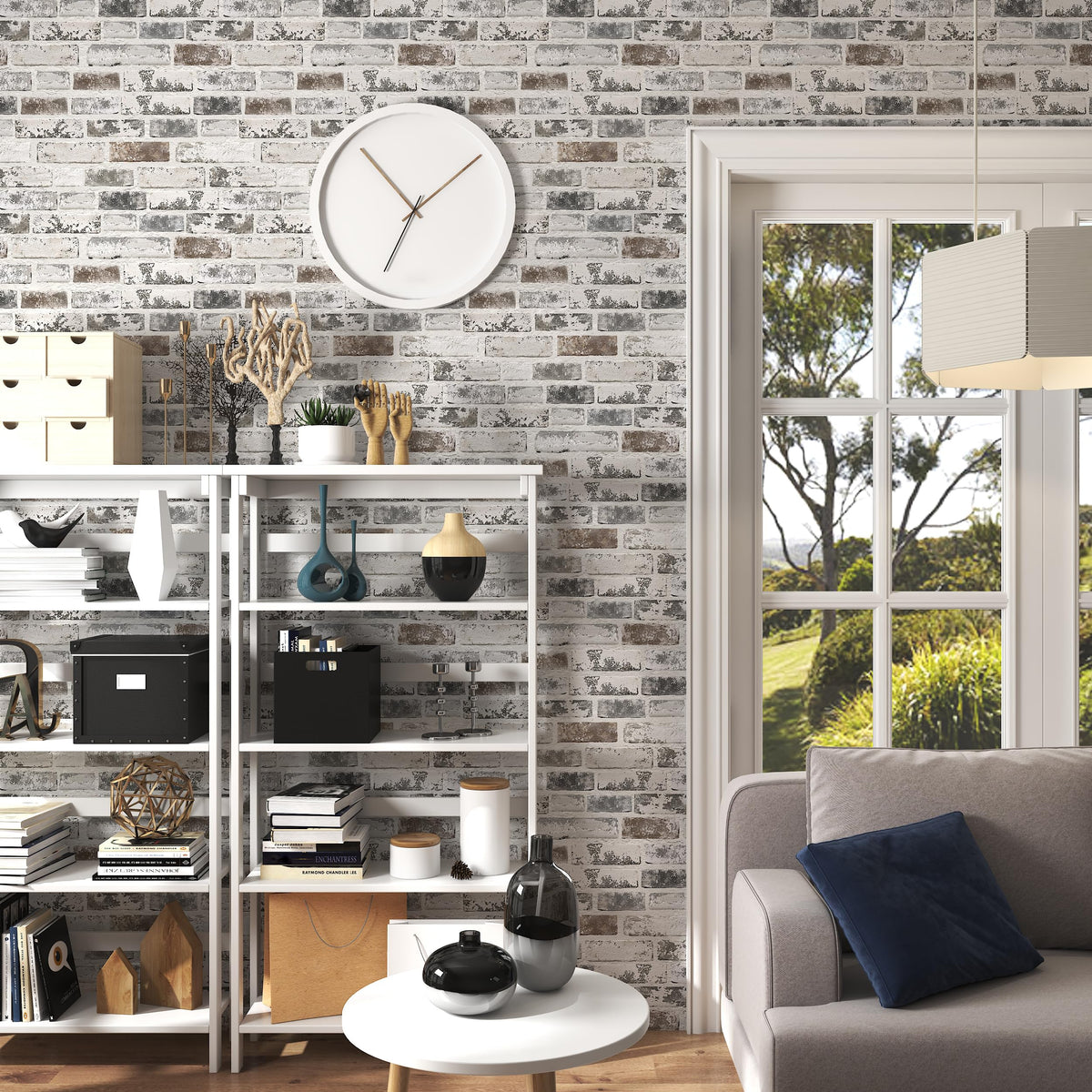 PeonyQueen waterproof brick wallpaper suitable for moisture-prone surfaces