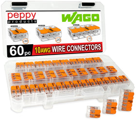 Peppy Products WAGO 221-612 two-conductor lever nut for quick, reliable splices.