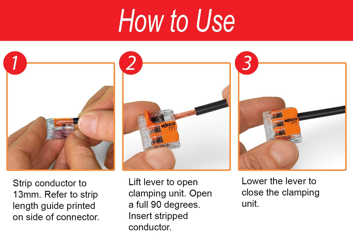 Peppy Products WAGO 221-615 five-conductor lever nut supports complex wiring with ease.