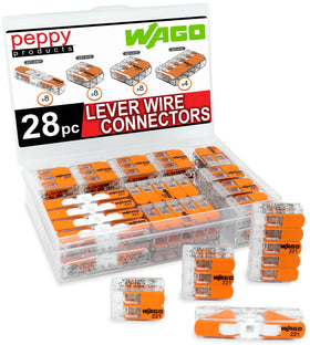 Peppy Products WAGO 221 lever nuts in a compact case for tidy wiring