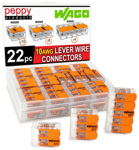Peppy Products WAGO 221-612 2-conductor lever nut for quick wire joining.