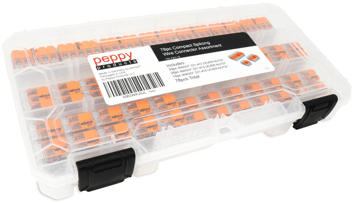 Peppy WAGO transparent housing enables easy inspection during setup.