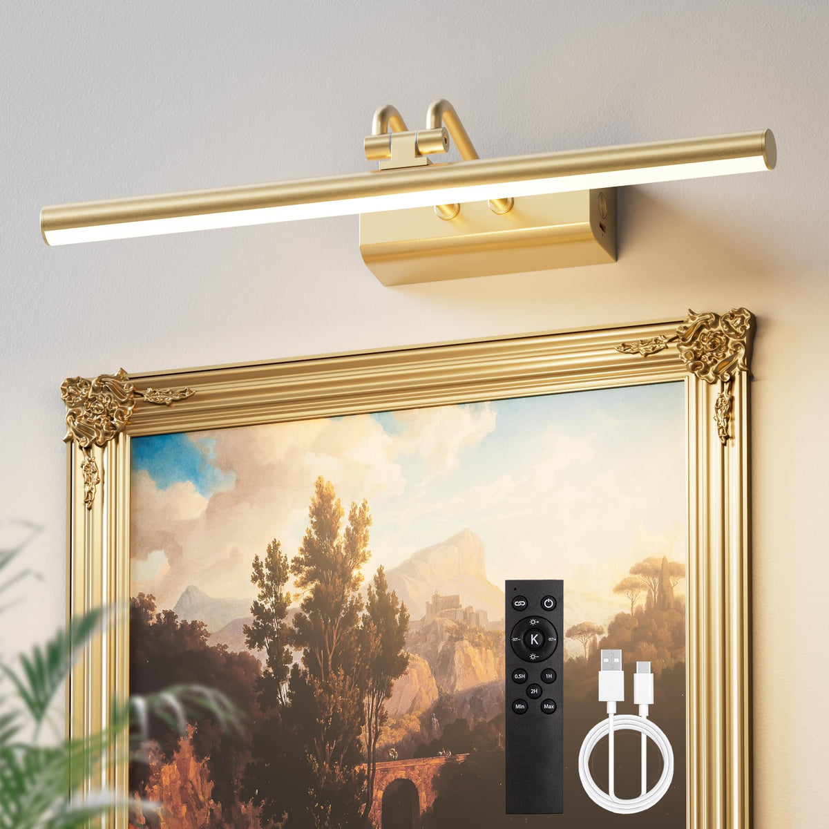 Percantis artwork illumination in a bedroom creating a gallery-like feel