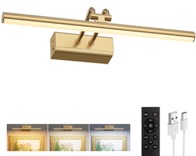 Percantis battery-operated picture light on wall highlighting artwork